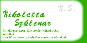 nikoletta szklenar business card